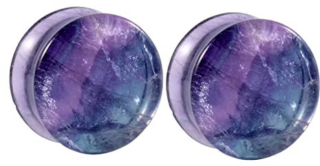 Gualiy 2 STK Ohr Plug Damen 28mm Stein, Ohrringe Plugs Herren Runde Form Ohrringe Herren Tunnel