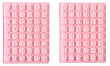 Selecto Bake 2 PCS Silicone Letter Moulds Handmade Wax Resin Moulds Alphabet DIY Baking Mold