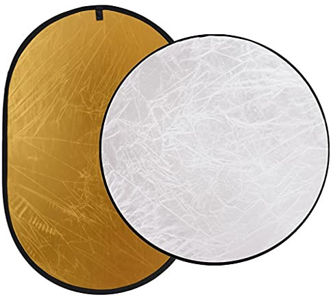 5-in-1 und 2-in-1 Reflektor-Set mit Aufbewahrungstaschen, Artikelfarbe: Gold, Silber, weiches Licht, Weiß, Schwarz