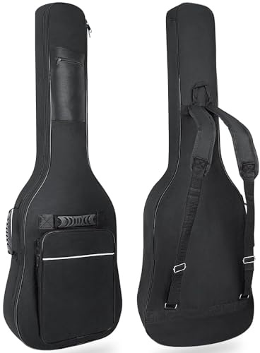 LETSROCK 39 40 41 Inch Electric Guitar Bag, Electric Guitar Gig Bag 0.35 Inch Waterproof Thick Padding Backpack Soft Electric Guitar Case Dual Adjustable Shoulder Strap Pocket & Back Hanger Loop