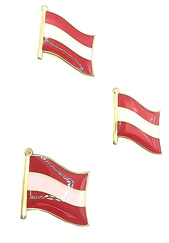 Österreich Österreich EU Metall Emaille Länderflagge Pin Anstecker 3 Stück, Metall