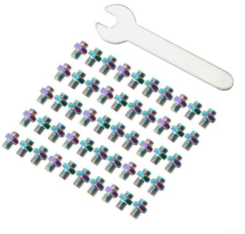 Zoegneer Mehrfarbige Edelstahl-Fahrradpedalschrauben, , Anti-Rutsch-Schrauben-Set (Farbe)