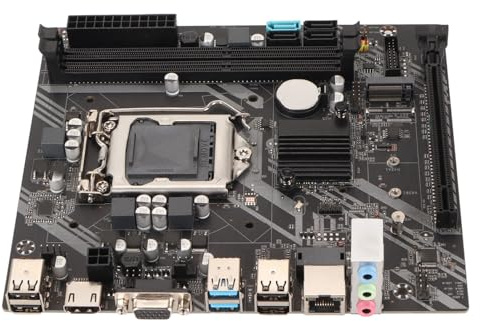 Topiky Carte Mère LGA 1155, Carte Mère DDR3 pour B75, Double Canal PCIe X16 SATA3.0 DDR3 4 USB2.0 2 USB3.0 Alimentation Triphasée LGA 1151 Carte Mère pour Ordinateur PC