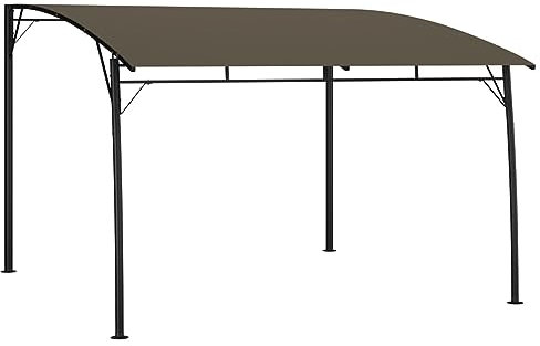 Gecheer Gazebo Pergola Esterno con Tettoia in Tessuto, Struttura Acciaio, Tenda Parasole per Giardino, BBQ - 3x3x2,55 m