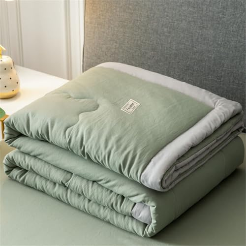 Odot Quilted Bedspreads Single Double Super King Size, Quilted Bed Throws Soft Lightweight Reversible Quilted Coverlets Comforter Sofa Bed Cover for All Season - Solid Color (180x200cm,Green)