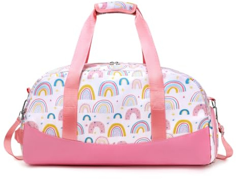 Lmwzh Bolsa de Deporte para niños, Ideal para Practicar Movimiento de Baile o Viajes nocturnos, Negro -, Arco Iris