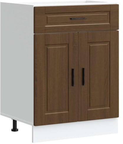 vidaXL Mueble bajo de Cocina Porto Roble marrón Madera reconstituida, Mueble bajo de Fregadero, Mueble bajo de Cocina con cajón, Mueble bajo de Fregadero