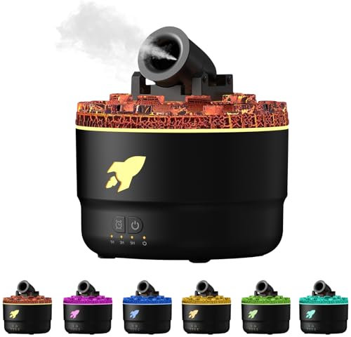 Aroma Diffuser Schwarz, 280 ml Luftdiffusor mit 3 Timing-Stufen, USB Raumbefeuchter Geräuschlose, Diffuser Ätherische Öle in 7 Farben, Raumluftbefeuchter, für Zuhause Büro Schlafzimmer (A)
