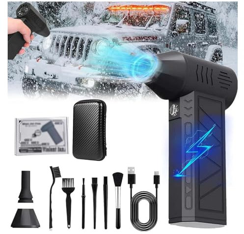 Snowver - Snowver - Soffiatore turbo a LED 2025, mini turbo, 130000 giri/min, spazzaneve elettrico con 3 marce, potente spazzaneve Snowver, soffiatore turbo a LED Snow Whiz (1 pezzo)