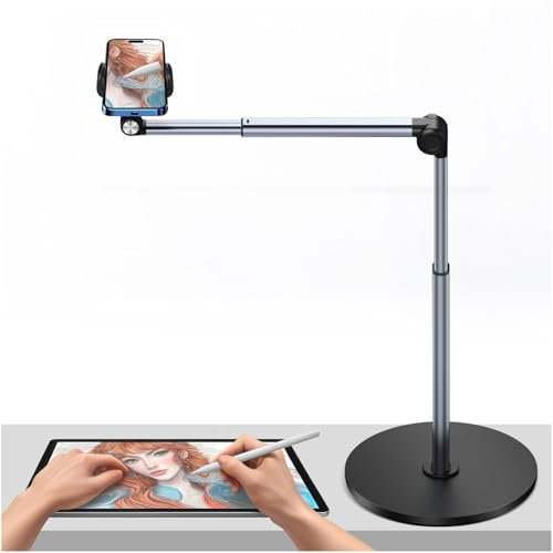 yAyusi Porta Cellulare per Riprese Video, Multiuso Phone Holder, 360° Pieghevole Regolabile Braccio Telefono, Lungo 30 CM, Adatto per Riprese Video in Diretta, Pittura e Manicure