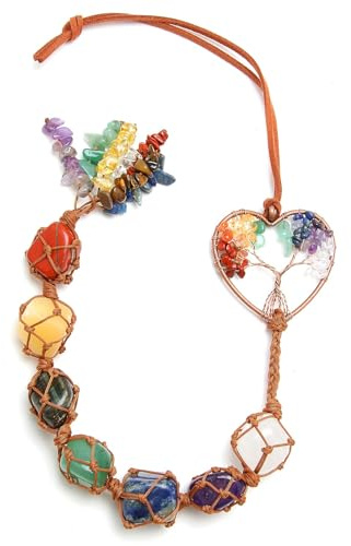 7 Chakras Healing Crystals Positive Energy Spiritual Natural Gemstones | Gemstones Spiritual Gifts Sun Catchers for Women Car Hanging Window Decor Meditation Ornaments