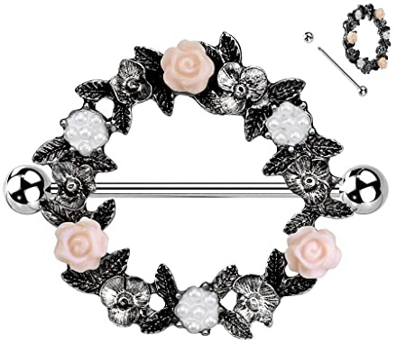 Brustwarzenpiercing BLUMENKRANZ - 316L Chirurgenstahl - Nipple Shield