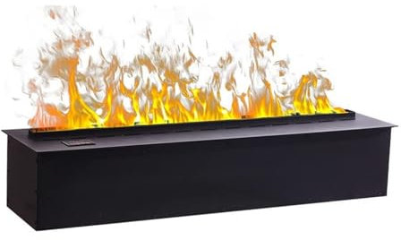 YLANMEI Chimenea Eléctrica Decorativa, Vapor de Agua Chimenea Humidificador con Llama Atomizadora 3D, Panel Ultrafino de 3 Mm, Sin Calefacción,70cm/27.5in
