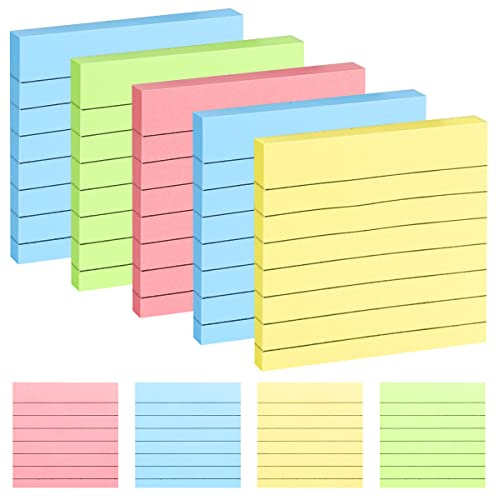 350 ark självhäftande anteckningar, 7,6 x 7,6 cm färgade klisterlappar, färgglada inlärningskort, klibbiga anteckningar, flashcards ordkort, för skolsaker kontor hem, 70 ark per block, 5 block