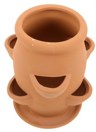 Garneck Maceta De Terracota para Suculentas y Fresas Maceta De Barro Compartimentos para Interior y Exterior para Plantas De Jardín
