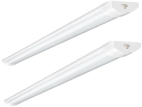 Sararoom 30W LED Feuchtraumleuchte Werkstattlampe 90CM 3600LM Röhre Leuchtstoffröhre - 2er 4500K Neutralweiß Verknüpfbar Deckenleuchte,IP65 Wasserdicht Wannenleuchte für Büros Garage Keller Warenhaus