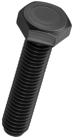 Kozelo 2 Stk Sechskantschrauben [M10-1.5x45] Kohlenstoffstahl Grad 10.9 Vollgewinde Metrische Sechskantschrauben Mit Linksgewinde Außensechskant Antrieb Schwarz