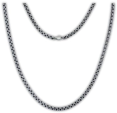 Lunara Atelier TITAN Box Kette 4 mm, 100% reines TITAN, für empfindliche Haut, hypoallergen, schlicht und zeitlos