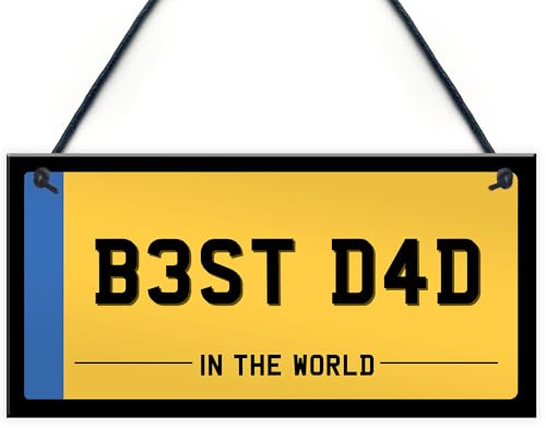 Red Ocean Best Dad Licence Plate Novelty Sign Gift For Dad From Daughter Son Number Plate Plaque For Birthday Christmas Fathers Day Novelty Gifts For Him Men