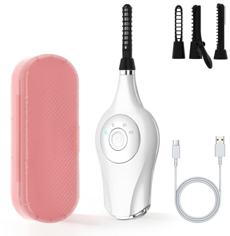 Beheizte Wimpernzange, Elektrische Beheizbar Wimpern Curler, 3 in 1 Beheizter Wimpernformer mit 3 Stufen, Präziser Temperaturregelung Beheizte Wimpernzangen für Alle Wimpern, USB Wiederaufladbar