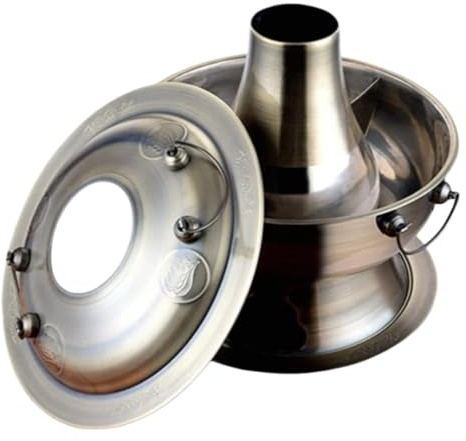 Pentole a carbone, divisorio in acciaio inox per hot pot cinese, stile vintage, rame Shabu-Shabu, per 3-7 persone, ideale per feste in casa