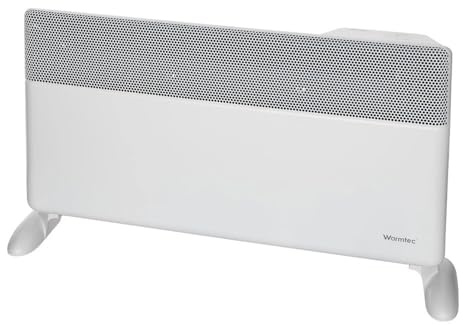 WARMTEC Elektroheizung Konvektor 2000W Inverter - Energiesparend Elektroheizkörper Wandmontage und Mobil - Smart Heizung mit WLAN und Thermostat - Timer, IP24-Schutz - Weiß