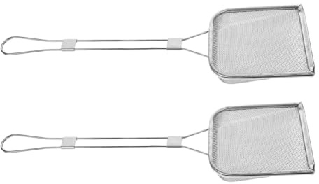 NOLITOY 2piezas Cucharas Filtrantes de Acero Inoxidable Cuchara Coladora de Residuos de Aceite para Cocinar Freír Cocinar Pasta Utensilios de Cocina