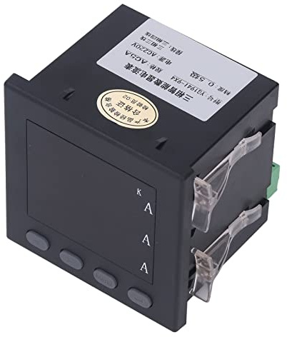 Omabeta Intelligentes 3-Phasen-LED-Digitalanzeige-Strommessgerät für Programmierbare Messungen, Funktion für Einheitliches Management, ABS-Silikonmaterial