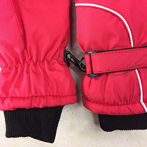 Dilwe Skidvantar för Barn Vattentät Nylon Vinterhandskar Mjuk Sammetsfoder Elastisk Handled och Lång Manschett 20 Cm för Pojkar Flickor i åldern 4 Till 9 Skidåkning Snowboardåkning Släde