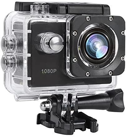 Topiky 1080P Sports Camera,30m Waterproof 140° Wide Angle Action Camcorder with 2in TFT LCD HD Screen,Single Shoot and Snapshoot Function(Black)
