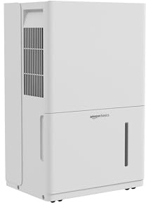 Amazon Basics 50-Pint Large Dehumidifier with Humidity Control, Timer, Auto-Defrost, Overflow Protection, Washable Filter for Rooms up to 4000 SFT, White