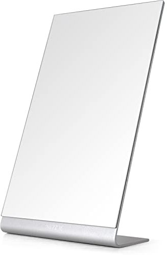 NEZZOE Frameless Makeup Mirror for Dressing Table, 12 Length Aluminum Free Standing Bathroom Mirror