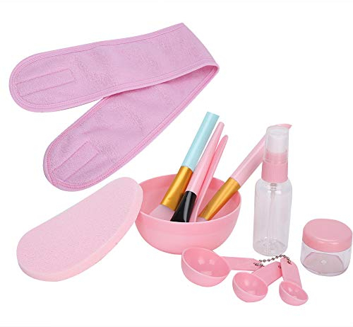 Maskenpinsel Set mit Silikon-Gesichtsmaske, Rührschüssel, 4 Haarbänder, Make-up-Bürste für DIY Gesichtsmaske, Reinigungsmaske und Hautpflege