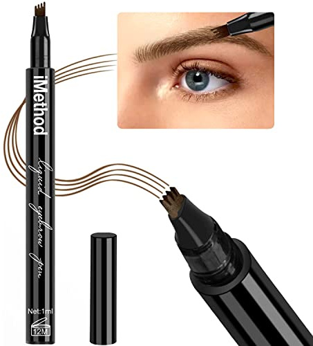 iMethod Eyebrow Pen - iMethod Eyebrow Pencil with a Micro-Fork Tip Applicator Creates Natural Looking Brows Effortlessly and Stays on All Day, Brown