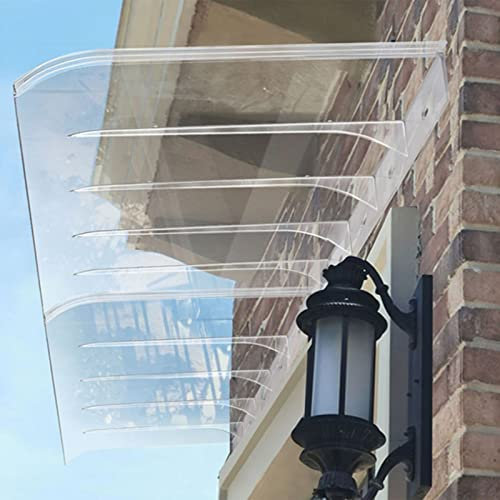 UTOYA Door Entry Patio Awning Canopy Outdoor, Polycarbonate Window Overhang Awning For Rain, Snow And UV Protection, Transparent Scalable Cover For Porch Gazebo Garden Shelter (Color : Clear, Size :