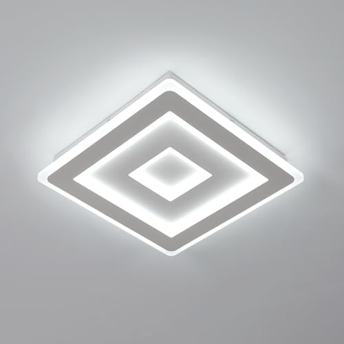 Comely Lámpara de Techo LED Cuadrada 42 W – 4725 lm – Luz Blanca Fría 6500 K – Diseño Blanco 30 cm para Dormitorio, Cocina y Sala