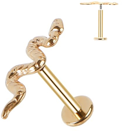 ESHIONER G23 Titanio Piercing Oreja Tragus Helix Conch Labio Labret Inferior Nariz Stud Cartílago Helix Monroe Hipoalergénico Plata Flatback Mujer Hombre Pendientes Piercing Oreja 16g 10mm
