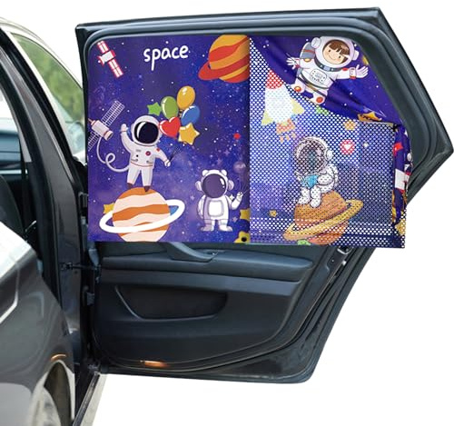 Tendine Parasole, Hianjoo Tendine Parasole per Auto Doppio Strato MagneticaTende da Sole per Bambin, Auto Protezione Solare dai Raggi UV (Ricerca Spaziale)