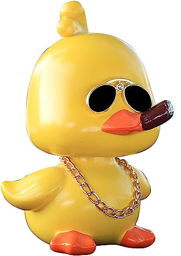 Mwmoeen Ente Wackelfigur Auto Deko, Coole Gelbe Armaturenbrett Dekorationen, Lustige Schüttelkopf Puppe Autozubehör, Interieur Spielzeug Geschenk für Geburtstag Weihnachten (Klassisch)