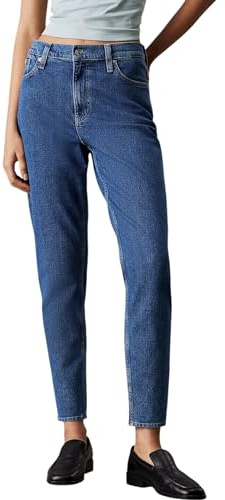 Calvin Klein Donna Jeans Mom Jean Vita Alta, Blu (Denim Medium), 24W/34L