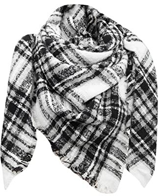 Schal Damen Senfgelb Schal Handschuhe warmer, weicher, dicker, großer Kuschelschal Herren Schal Handschuhe Set Displayreiniger Tücher Mikrofaser Tücher Putzen Schal Antibakterielle (White, One Size)