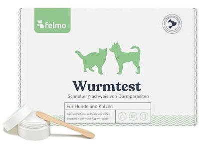 felmo Wurmtest-Kit für Hunde und Katzen – Nachweis von Hakenwürmern, Peitschenwürmern, Spulwürmern & Giardien, Laborergebnisse in 2–3 Werktagen, ideale Ergänzung zum Tierarztbesuch