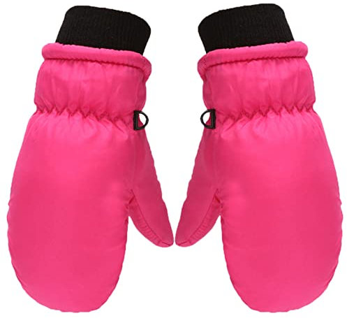Generisch Winddicht S/M/L Größe Winter Warm Outdoor Skating Schnee Kinder Ski Mädchen Handschuhe Snowboarden Kinder Handschuhe Fäustlinge Dünne Stoffhandschuhe (Hot Pink, 8-10 Years)