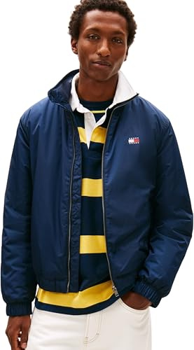 Tommy Jeans Uomo Giacca da Mezza Stagione Essential Padded con Colletto alla Coreana, Blu (Dark Night Navy), S