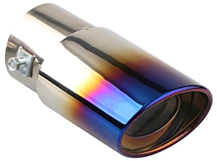 Tubo Escape Automóvil Punta Escape Universal para Coche Silenciador Redondo Acero Inoxidable Embellecedor Trasero Boquilla Cromada, Silenciador Entrada Tubo 63mm Tubo Cola Coche(1,B)