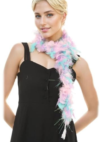 GXGM Federboa, Länge ca. 120 cm, 20er Jahre, Gatsby, Karneval, Halloween, Fasching, Mottoparty, Kostüm, Theater, 1 Stück