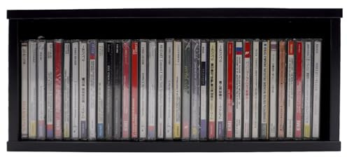 MayRecords CD-förvaringsställ stapelbar CD-display rack behållare rymmer 35 CD-skivor för lagring och organisation av mediehylla (svart)