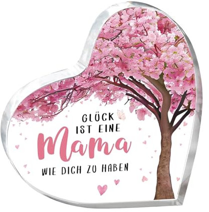 Geschenke für Mama von Tochter Sohn Geschenke für Mama am Muttertag Geburtstag Thanksgiving Acryl Herzen Kristall Andenken Briefbeschwerer Schreibtischdekorationen