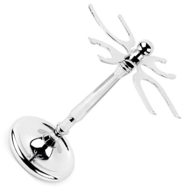 Pleayietoopiatiey Soporte de acero inoxidable para cepillo de afeitar, moderno, plateado, para hombres, maquinillas de afeitar de seguridad clásicas, de metal, base resistente, organizador tipo 2
