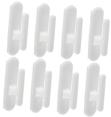 ABOOFAN Curtain Rope Cleat Hooks 8pcs White Plastic for Wall Hanging